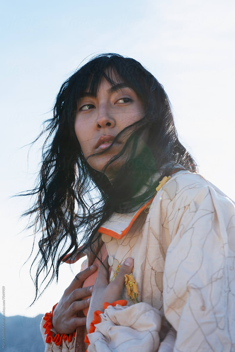 Portrait — windblown